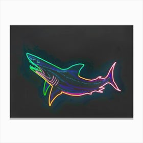 Neon Sign Inspired Shark 4 Canvas Print