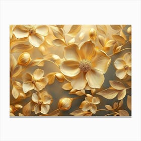 Gold Flowers 14 Canvas Print