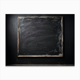 Black Chalkboard Serves As An Abstract Backdrop Horizontal In Orientation Its Texture Showcasing T (4) Canvas Print