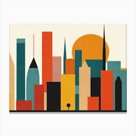 Cityscape, Geometric Abstract Art 1 Canvas Print
