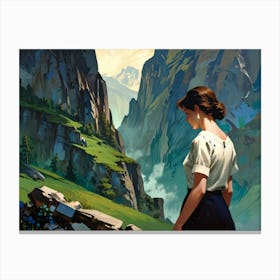 Girl In The Mountains 1 Canvas Print