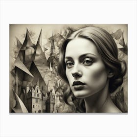 Woman In A Castle Canvas Print