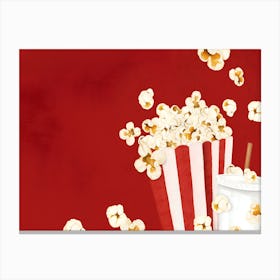 Popcorn And Drink Canvas Print