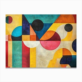 Mid Century Bahaus Colorful Artwork Canvas Print