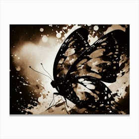 Butterfly In Black And White 4 Canvas Print