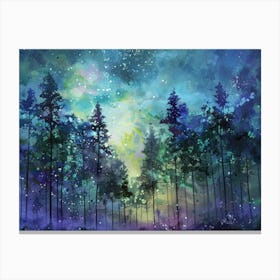 Forest Night Sky Canvas Print