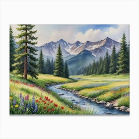 Harmony in the Highlands Mountain Stream Canvas Print