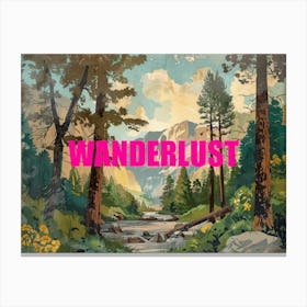 Pink Wanderlust Vintage Woods Illustration 3 Canvas Print