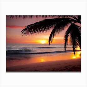 Sunset At The Beach 307 Canvas Print