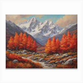 Autumn Trees In The Mountains Canvas Print