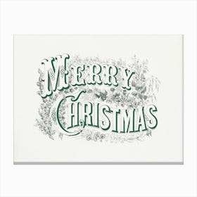 Merry Christmas Green Canvas Print