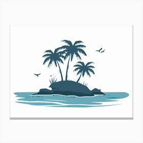 Island With Palm Trees 1 Canvas Print