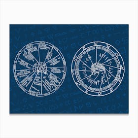 Astrology Wheel - Vintage alchemy, esotericism, spiritual, mystic Canvas Print