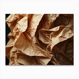 Crinkled Paper Featuring An Array Of Textured Patterns And Pronounced Creases Macro Photography Hi (1) Canvas Print