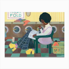 1970s Laundromat Canvas Print