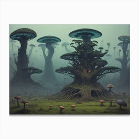 Alien Mushroom World 4 Canvas Print