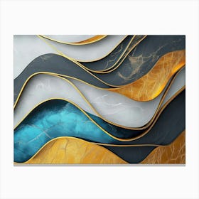 Abstract Fluid Marble Canvas Print