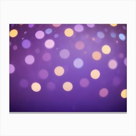 A Background Image Of Purple With Scattered, Blurred Circles Of Light In Various Shades Of Pink, Blue, And Yellow Canvas Print