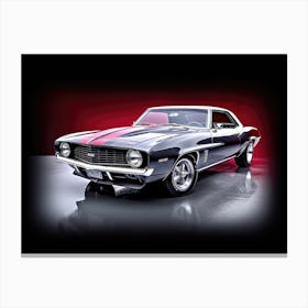 69 Silver Camero Canvas Print