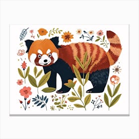 Little Floral Red Panda 2 Canvas Print