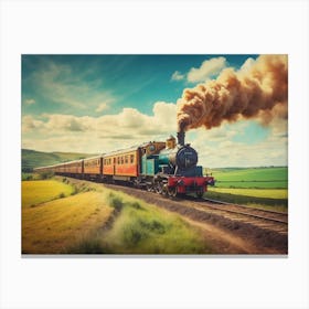 Steam Train In The Countryside Canvas Print