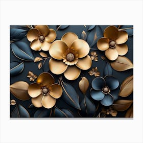 Gold Flowers 12 Canvas Print