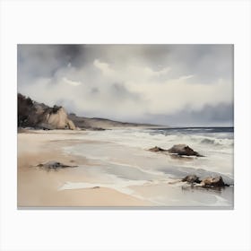 Vintage Coastal Seaside Painting (18) Canvas Print