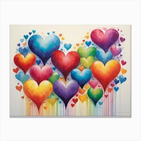 Hearts Of Love 6 Canvas Print