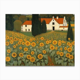 Sunflower Field Gustav Klimt Canvas Print