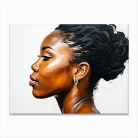 Side Profile Of Beautiful Woman Oil Painting 134 Canvas Print