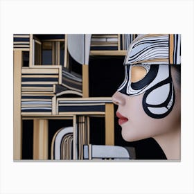 Mask Collage Canvas Print