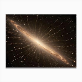 A Bright, Golden Light Bursts From The Center Of A Swirling Galaxy, Surrounded By Stars And Cosmic Dust Canvas Print