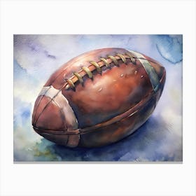 Watercolor Football Painting Canvas Print