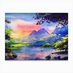 Mystic Twilight Lake Canvas Print