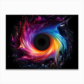 Fluid Rainbow Spiral Into The Abyss Abstract 1 Canvas Print