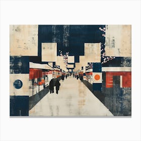 Abstract Painting of an Asian Market Canvas Print