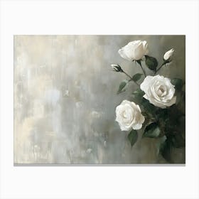 Minimalist White Roses 4 Canvas Print