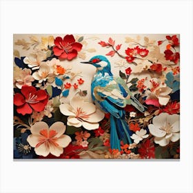 Bird In Flowers Canvas Print