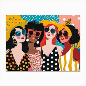 Women In Polka Dots 1 Canvas Print