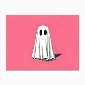 Ghost On Pink Background Canvas Print