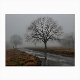 Foggy Road Canvas Print