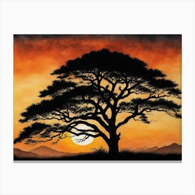 Sunset Tree 3 Canvas Print