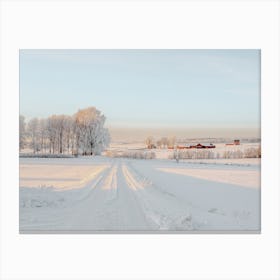 Sunny Winter Farmstead Canvas Print