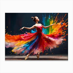 Colorful Ballet Dancer Canvas Print