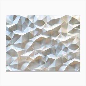 White 3d Wall Panel with Geometric Abstract Design Canvas Print