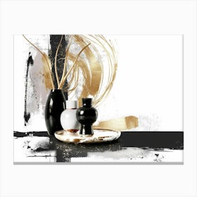 Gold And Black 89 Canvas Print