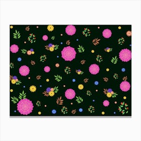 Floral Flower Pattern Design Decorative Blossom Canvas Print