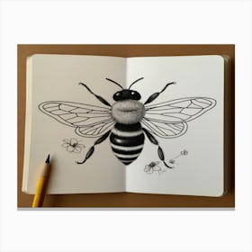 Bee Drawing 4 Canvas Print