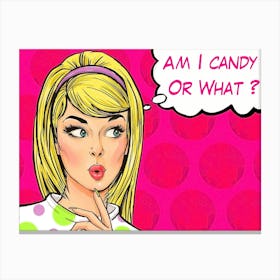 Pop Art Candy Girl Canvas Print