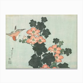Hibiscus And Sparrow, Katsushika Hokusai Canvas Print